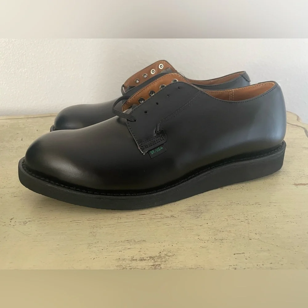 Red Wing® Postman‎ Oxfords (Derbys) in Black Chaparral Size 10 M $310 NH009